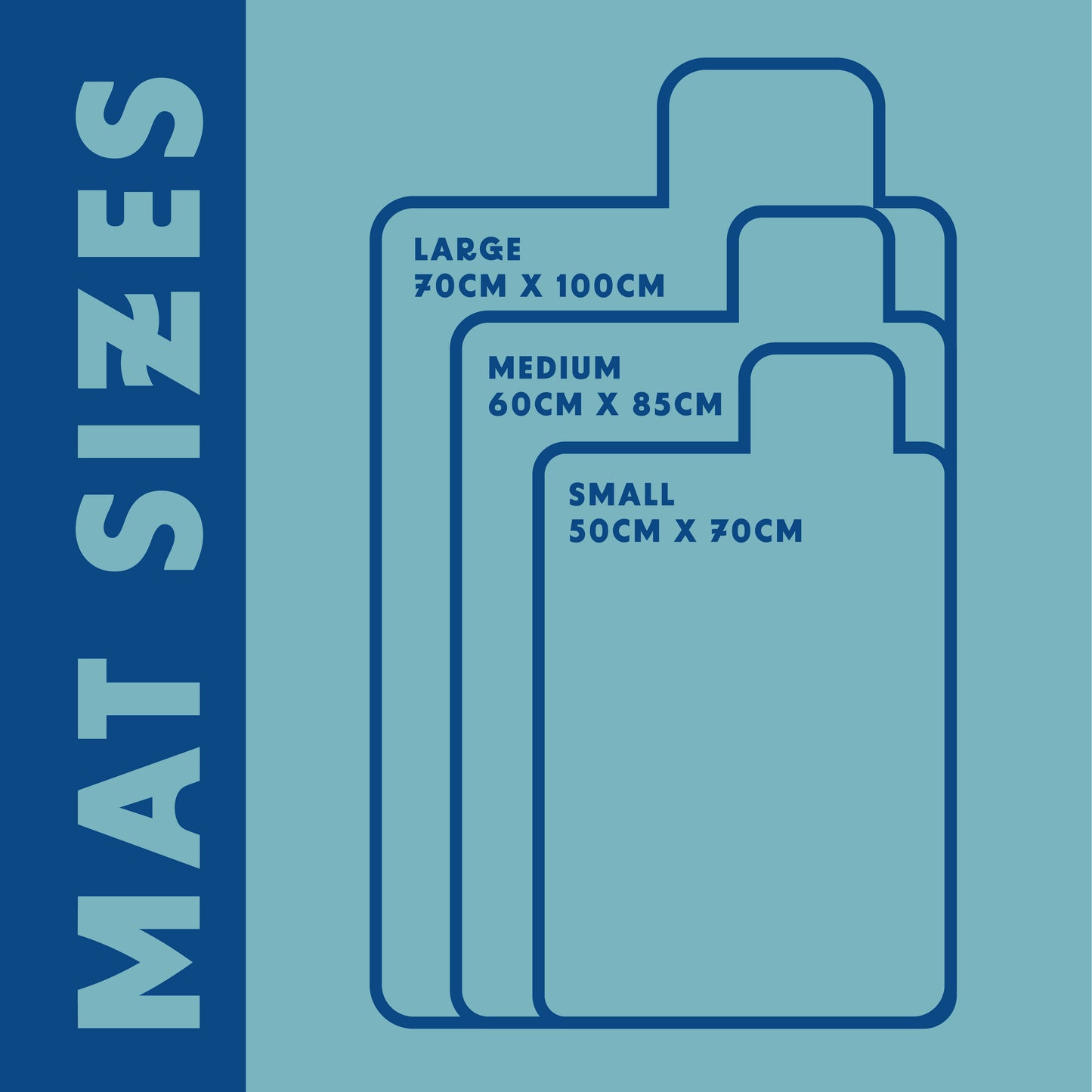 Dog in training settle mat. Comes in three sizes. Small 50cm by 70cm, Medium 60cm by 85cm and Large 70cm by 100cm