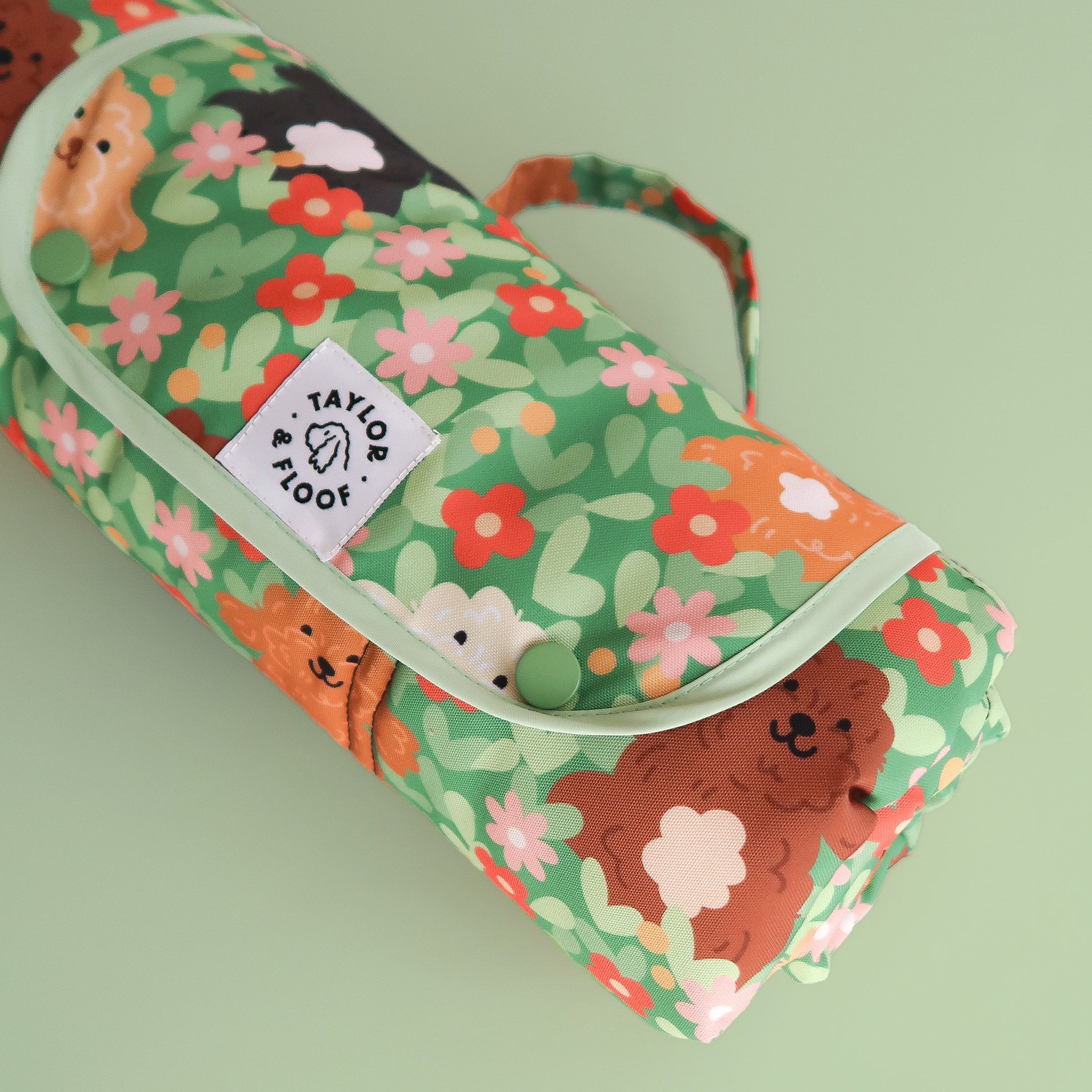 Floof Flock settle mat, showing soft material and non-slip backing. Ideal for doodle breeds and dog training at home.